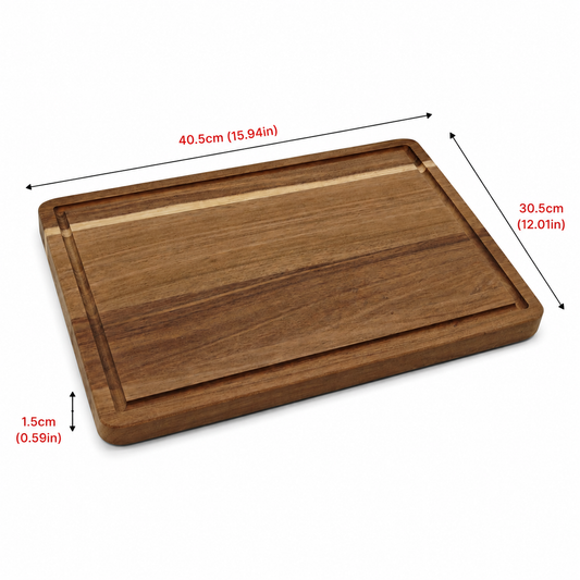 16 x 12 Inch Acaia Wood Cutting Board - Case of 10
