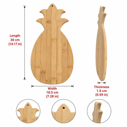 Pineapple Shaped Bamboo Charcuterie Board - Case of 10