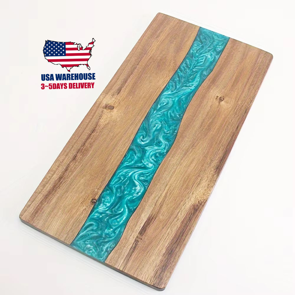 epoxy resin rectangle acacia wood cutting board