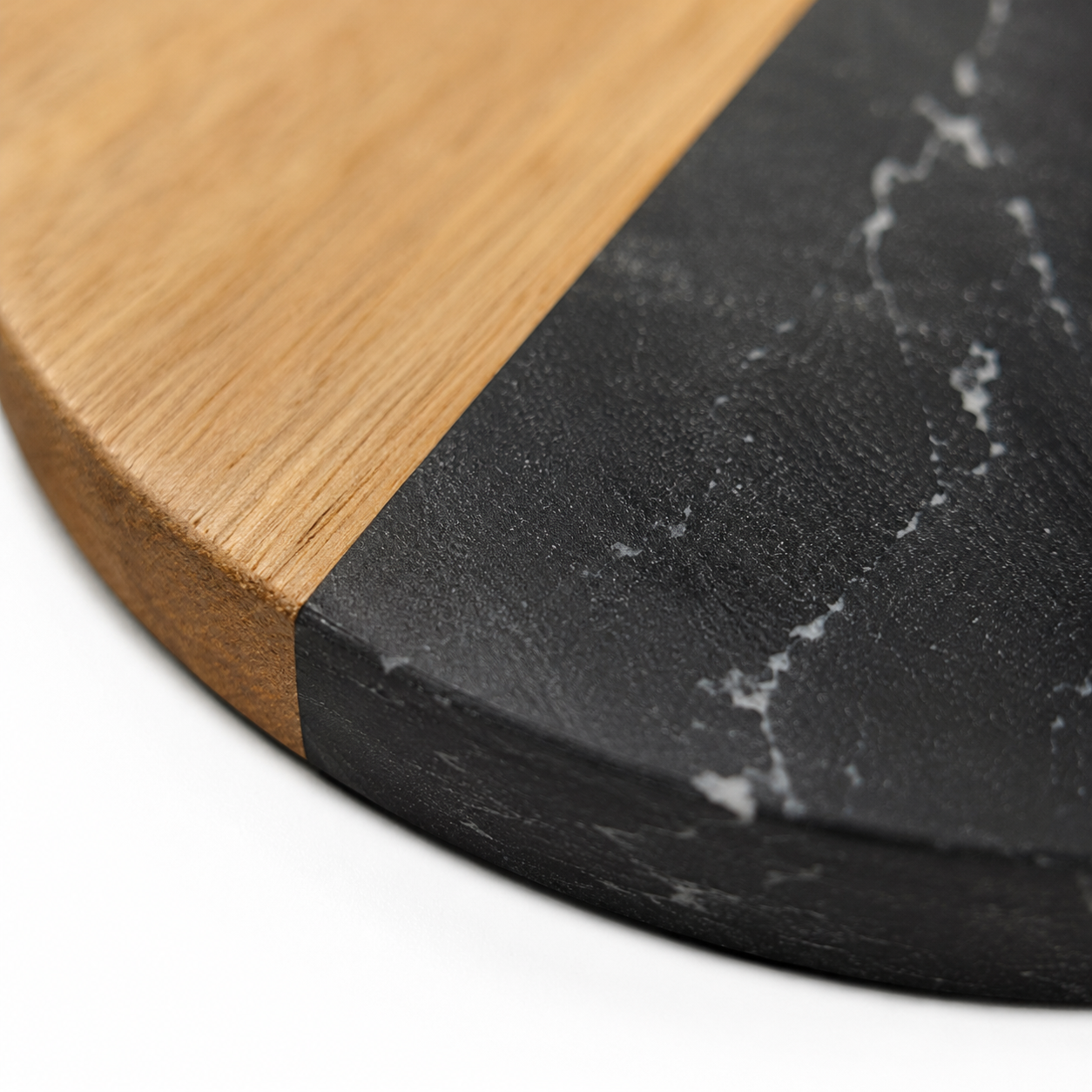 Black Round Wood and Marble Coaster - Case of 20