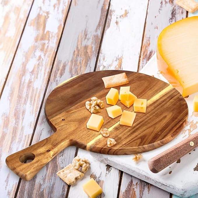 Circular Acacia Wood Pizza Board15.7×12×0.6"