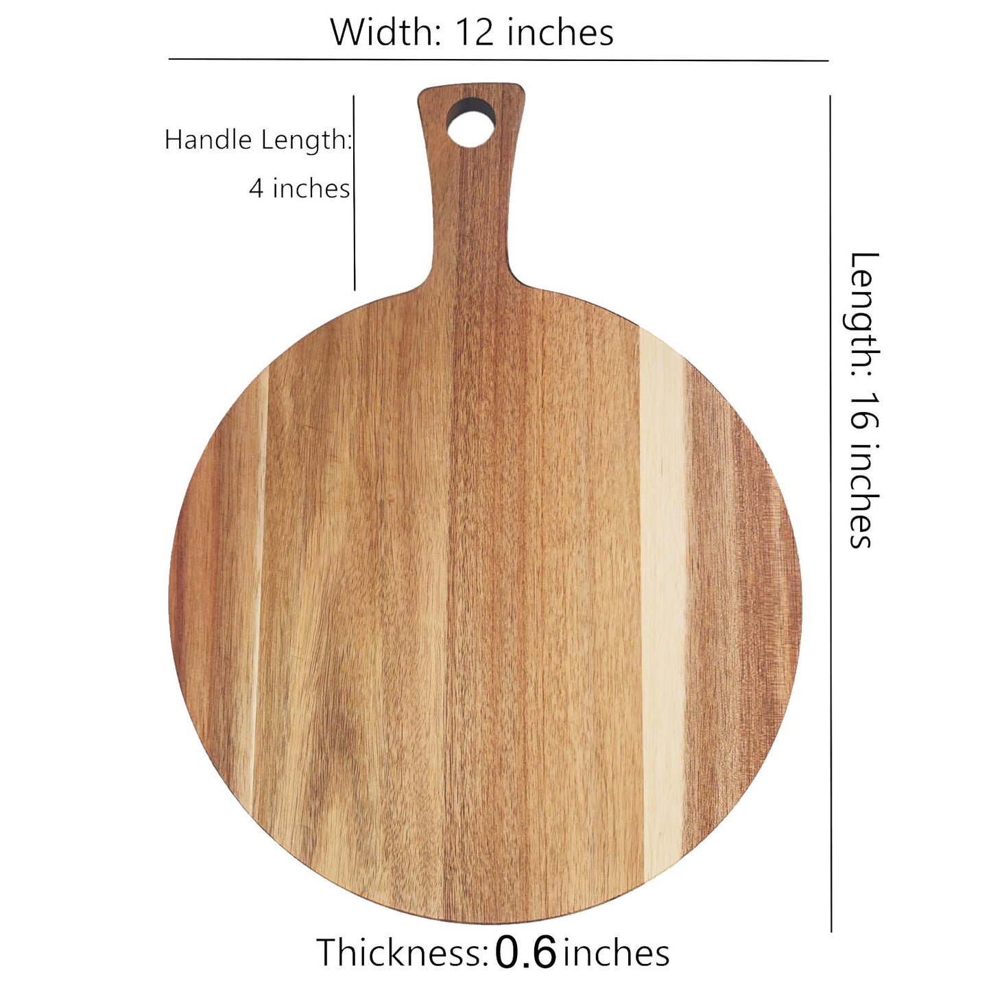 Circular Acacia Wood Pizza Board15.7×12×0.6"