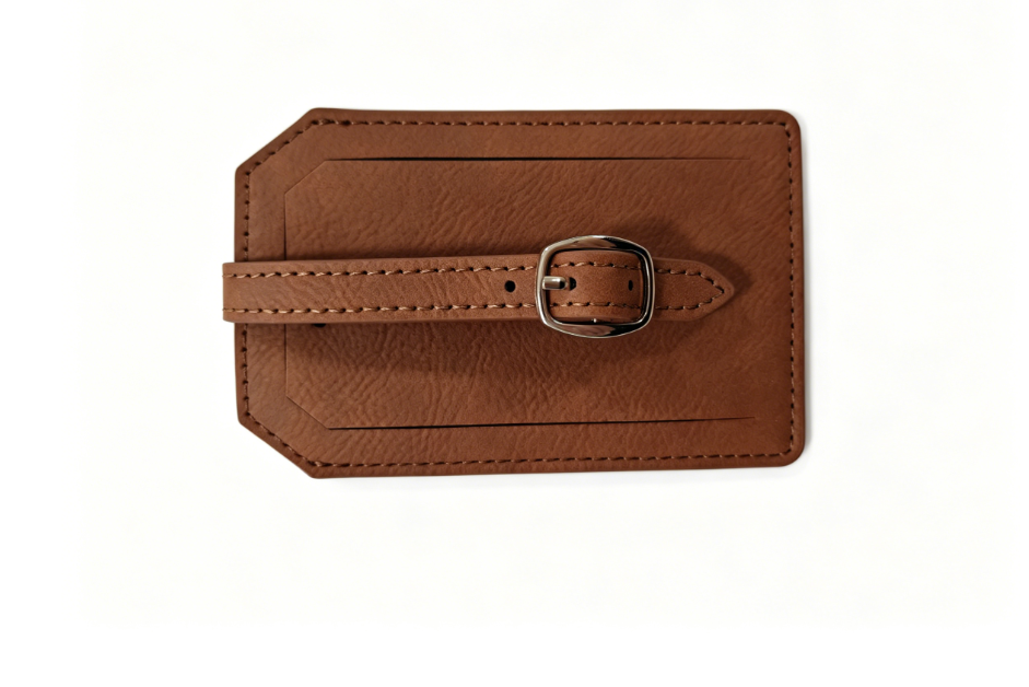 Brown/Black Laserable Leather Luggage Tag - Case of 12