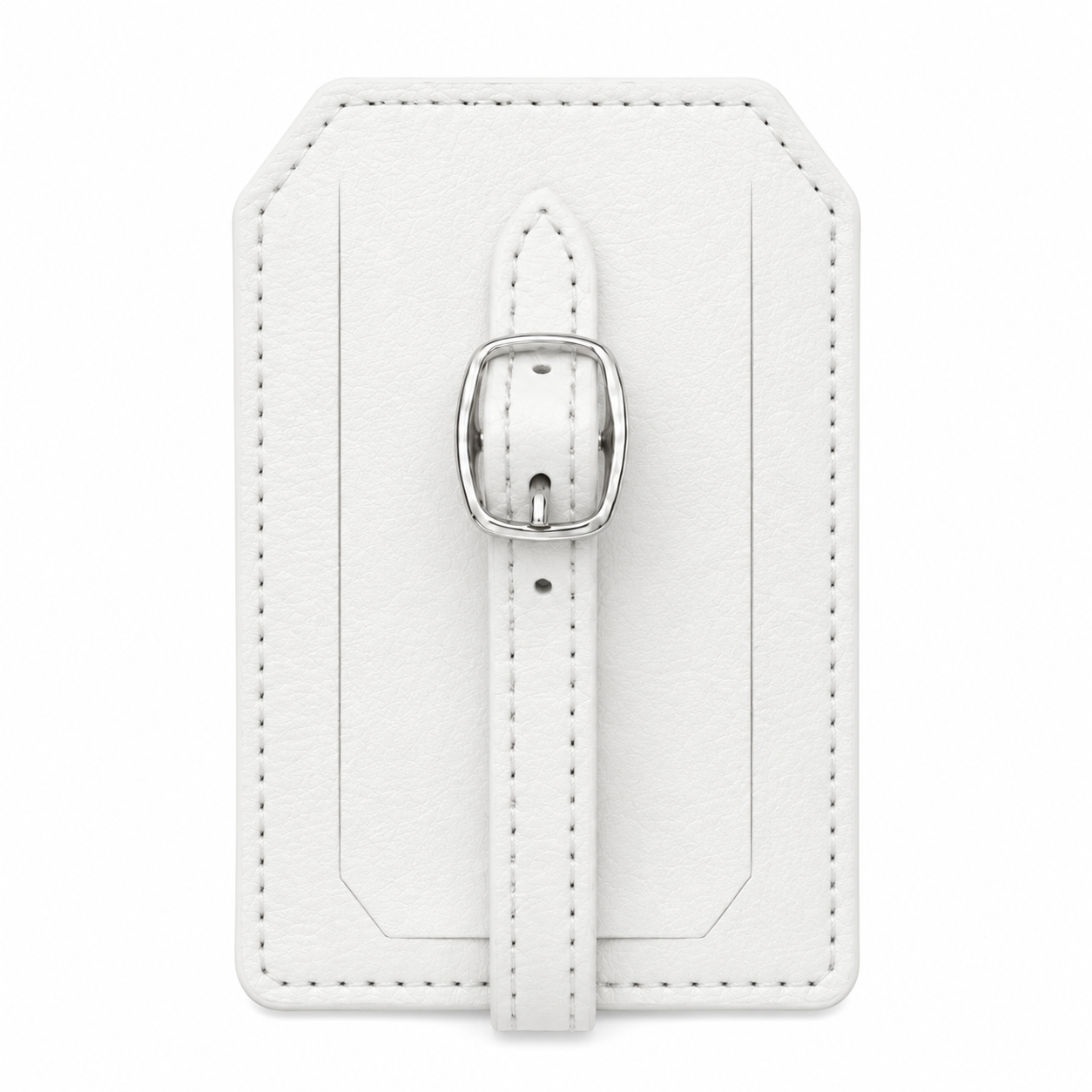 White/Black Laserable Leather Luggage Tag - Case of 12