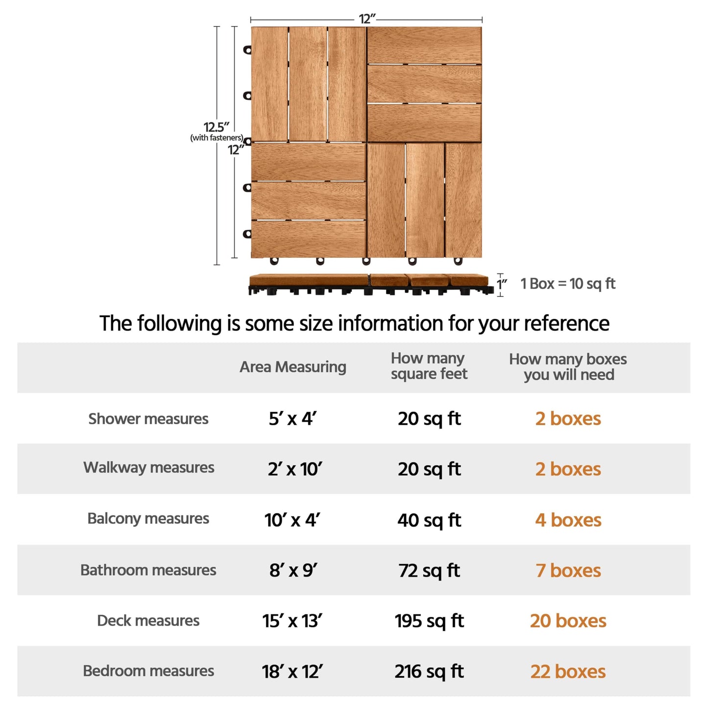 Deck Tiles- 12Slat