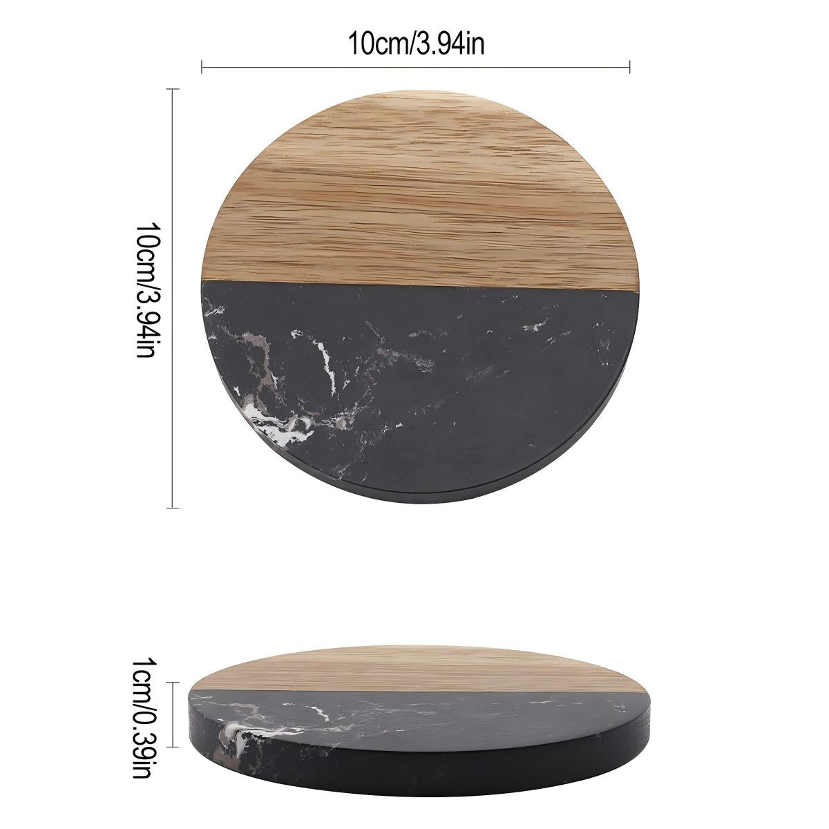 marble and wood coasters - pack of 20