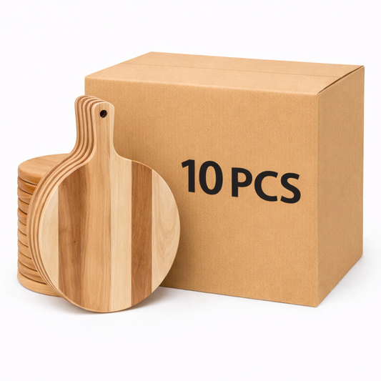 Acaia Wood Round Paddle Charcuterie Board - Case of 12