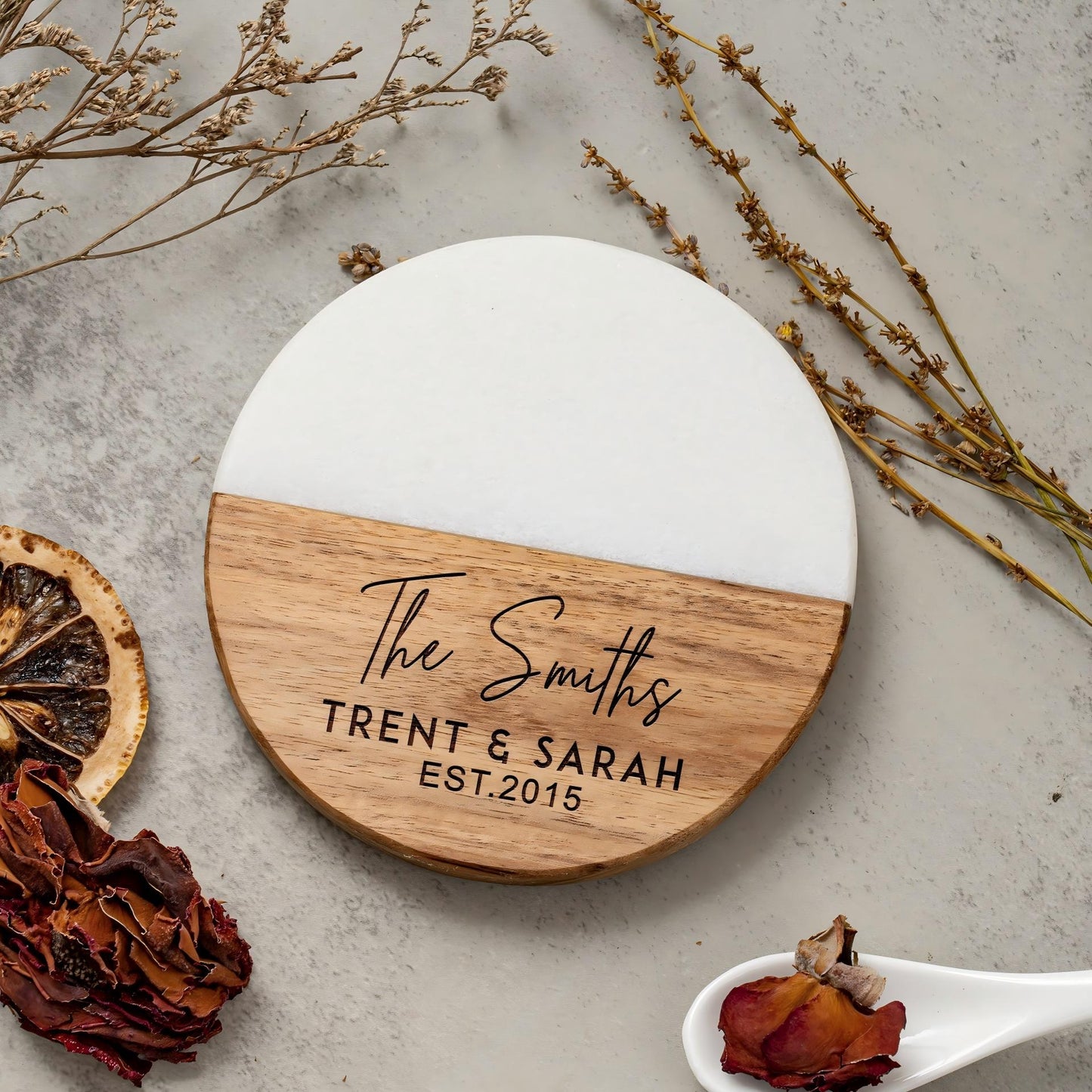 marble and wood coasters - pack of 20