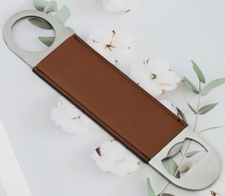 leather and stainless steel opener - 4 color