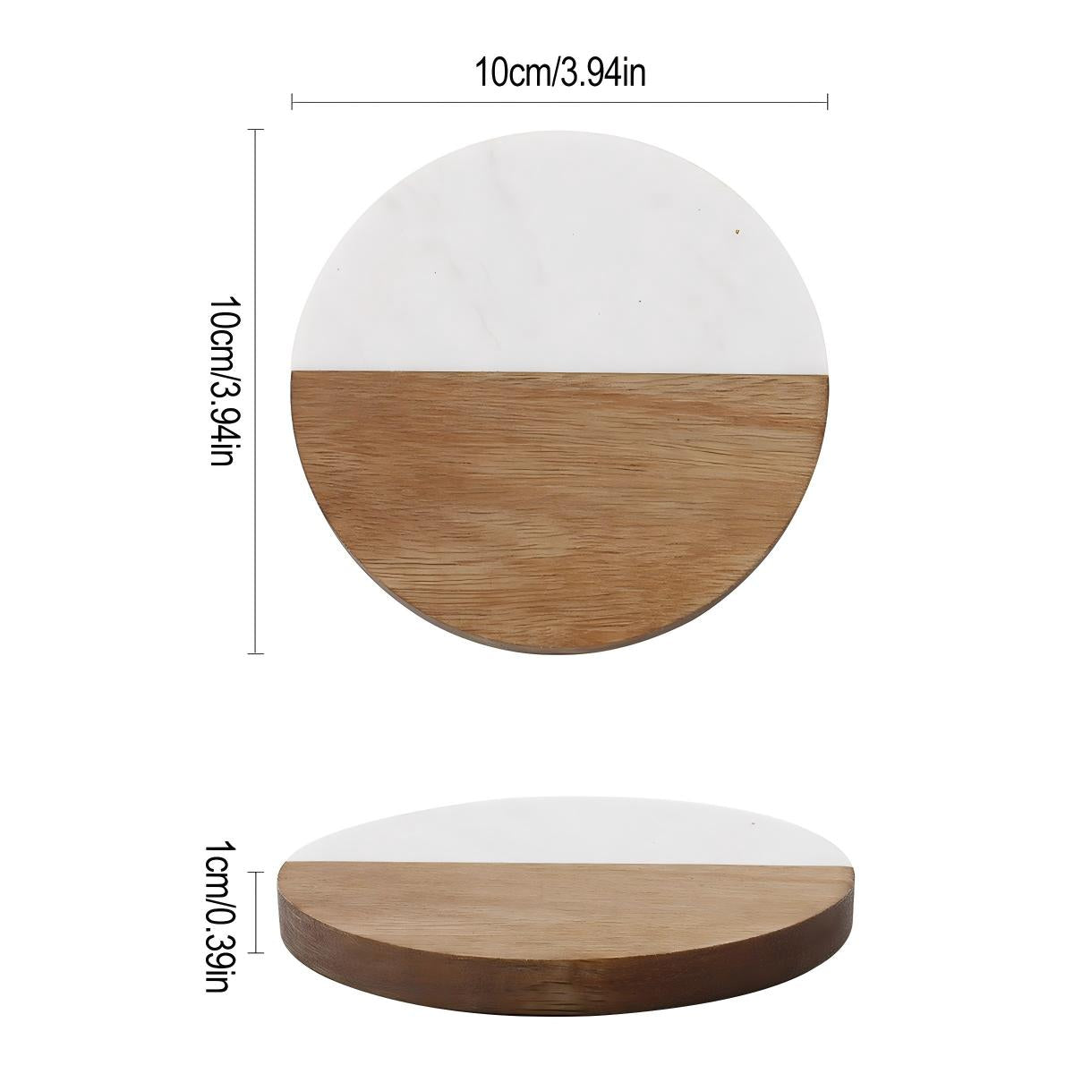 marble and wood coasters - pack of 20