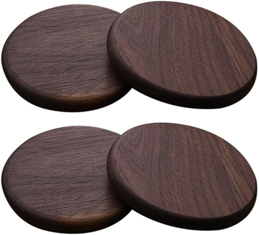 3.5 Inch Round Walnut Wood Coaster - Pack of 50