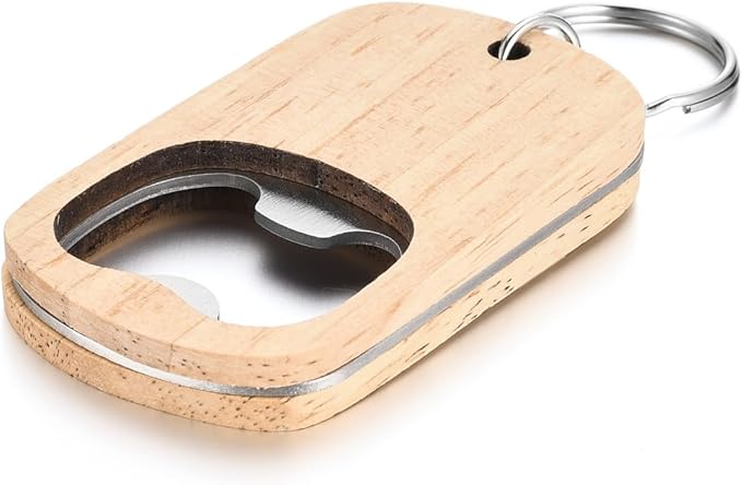 wood beer opener keychain - pack of 50