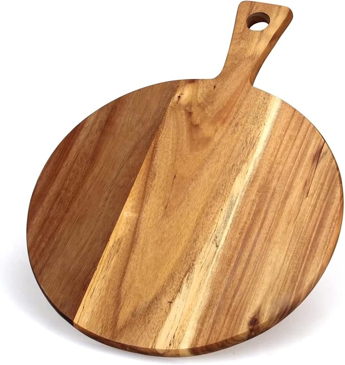 Circular Acacia Wood Pizza Board15.7×12×0.6"
