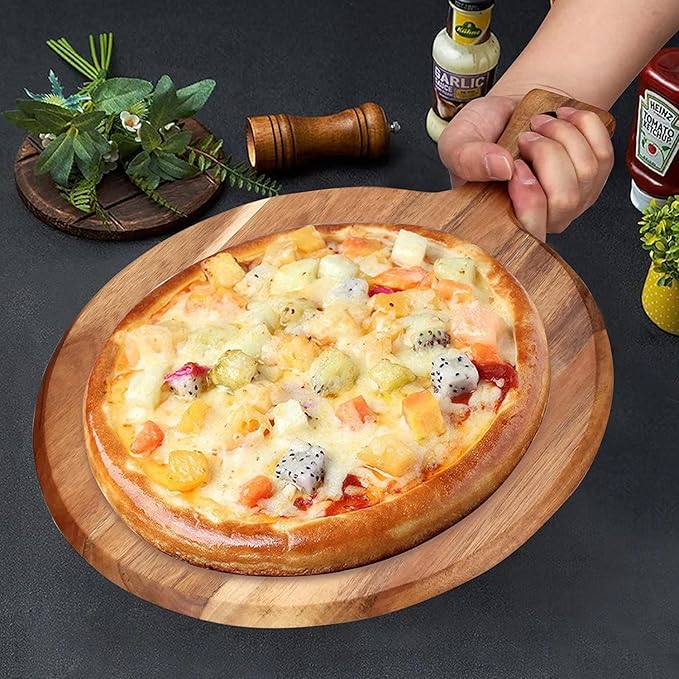 Circular Acacia Wood Pizza Board15.7×12×0.6"