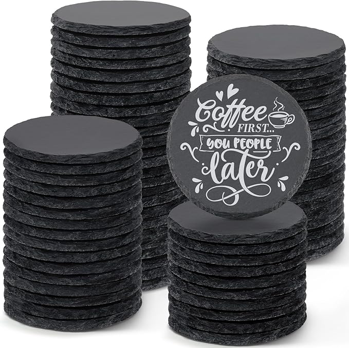 Circular Slate Coaster 4x0.4"