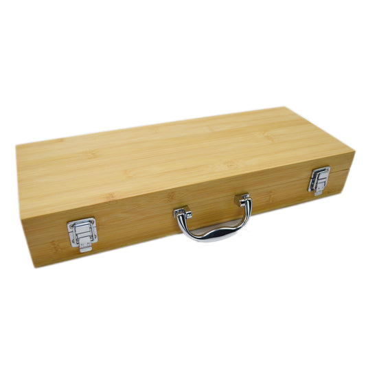 11-piece Wood Handle Barbecue Set with Bamboo Case - Pack of 6