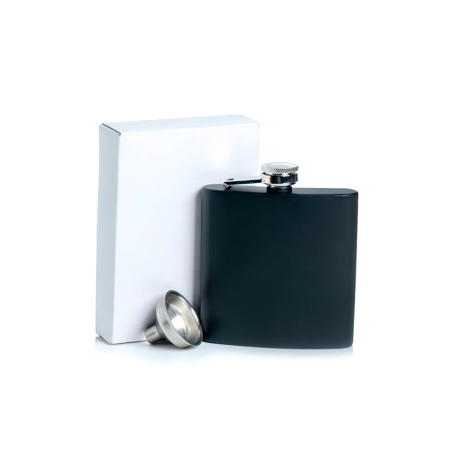 6oz silver stainless steel flask - pack of 50