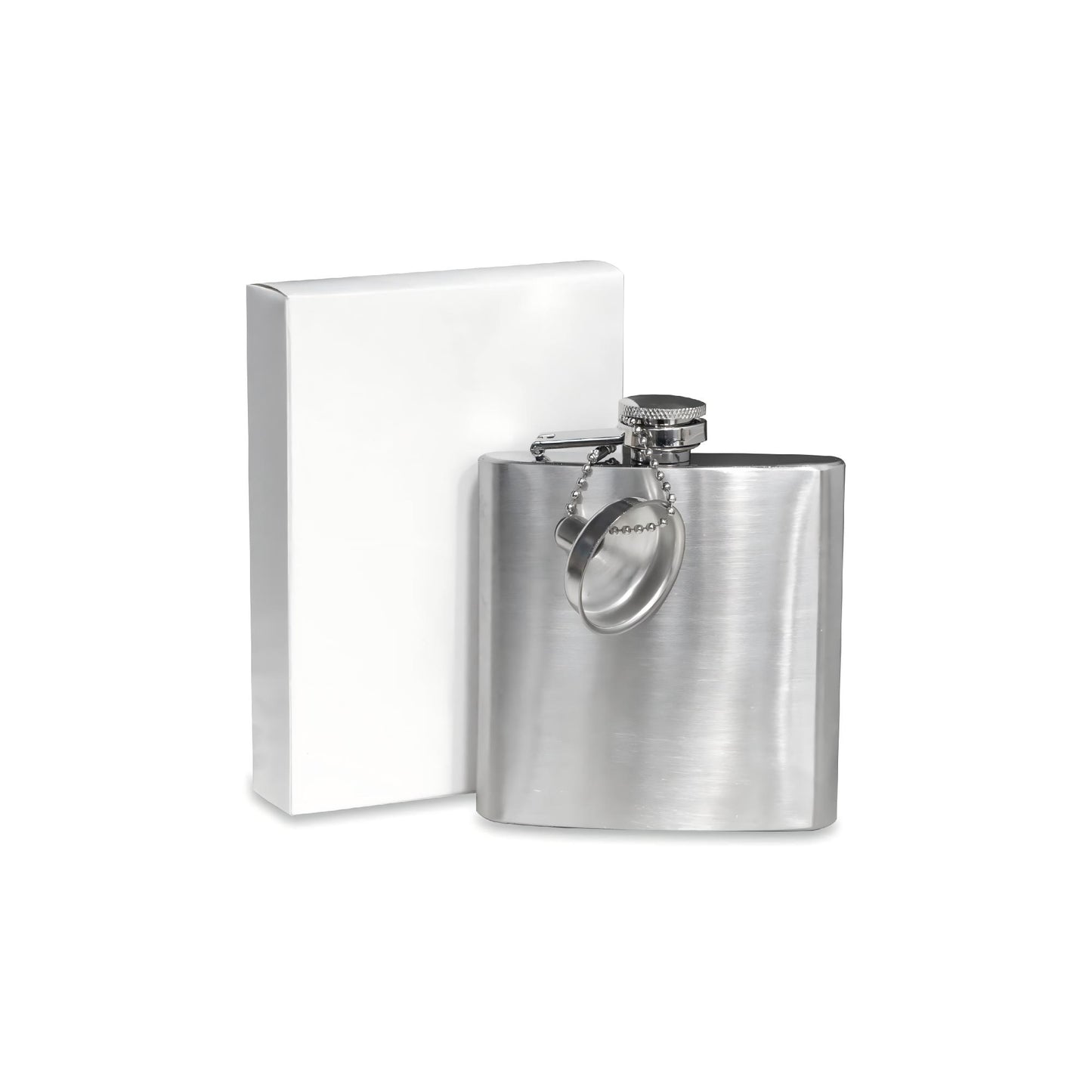 6oz silver stainless steel flask - pack of 50