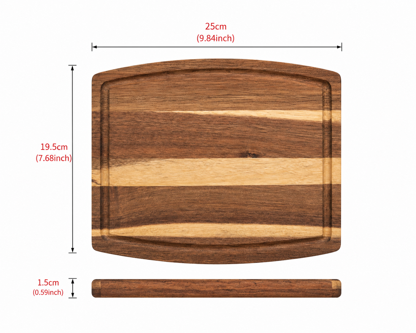 Small Acaia Wood Charcuterie Board - Case of 10