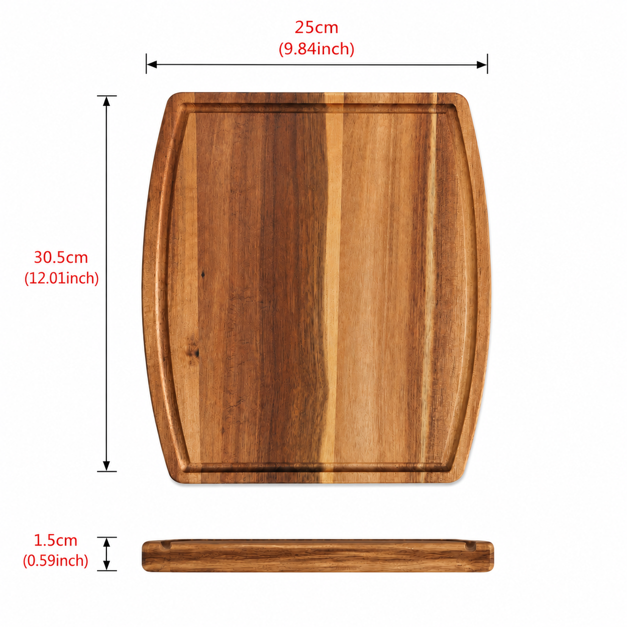 Large Acaia Wood Charcuterie Board - Case of 10