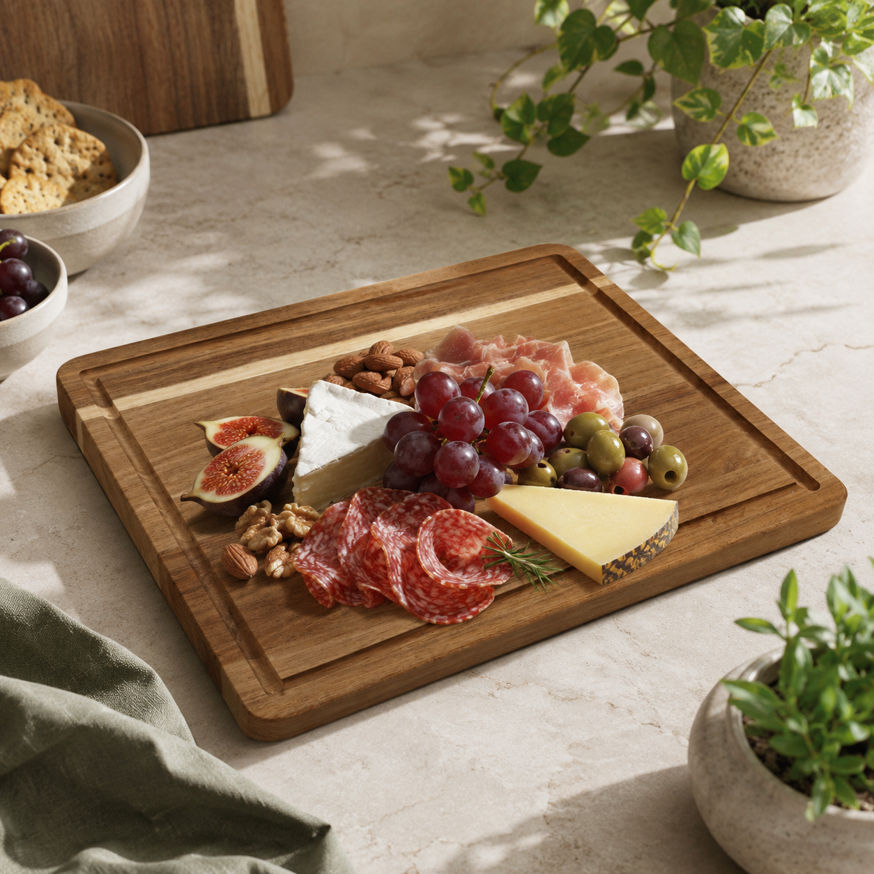 16 x 12 Inch Acaia Wood Cutting Board - Case of 10