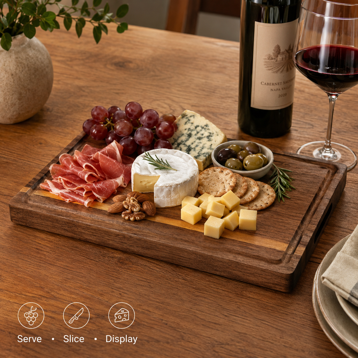 16 x 12 x 1 Inch Acaia Wood Cutting Board - Case of 10