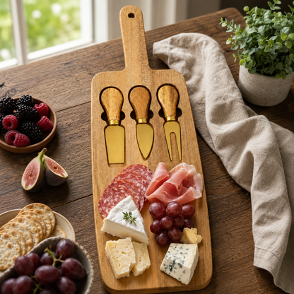 Acacia Wood Cheese Board Set - Case of 12