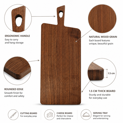 Large Black Walnut Wood Paddle Charcuterie Board - Case of 12
