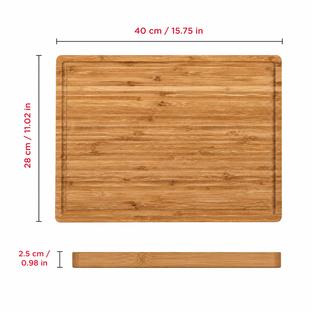 Carbonized Dark Bamboo Cutting Board - Case of 10
