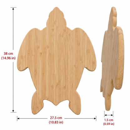 Turtle Shaped Bamboo Charcuterie Board - Case of 10