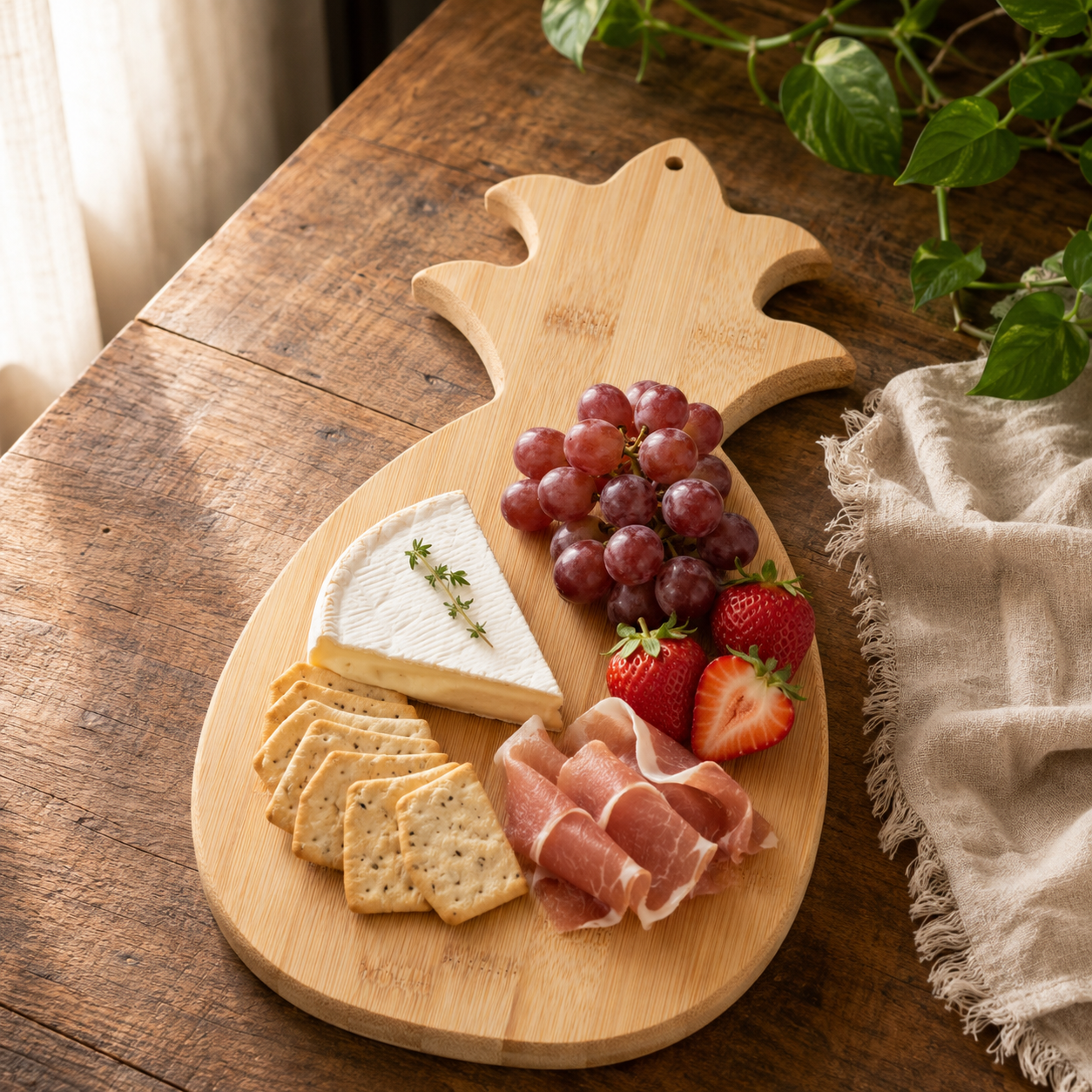 Pineapple Shaped Bamboo Charcuterie Board - Case of 10