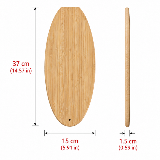 Surfboard Shaped Bamboo Charcuterie Board - Case of 10