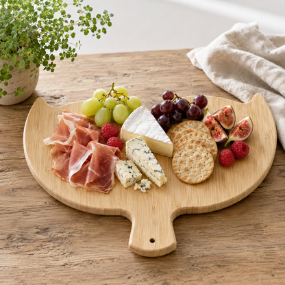 Whale Tail Shaped Bamboo Charcuterie Board - Case of 10