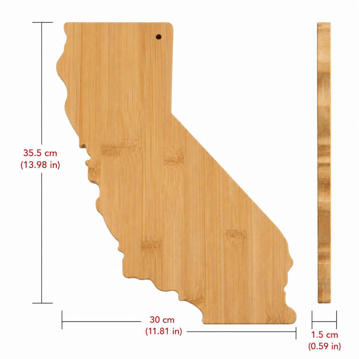 Texas Map Shape Bamboo Charcuterie Board - Pack of 12