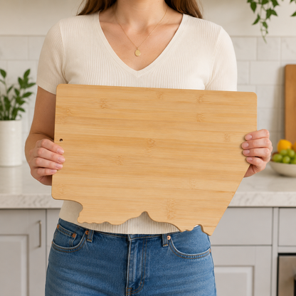 Arizona Map Shape Bamboo Charcuterie Board - Case of 12