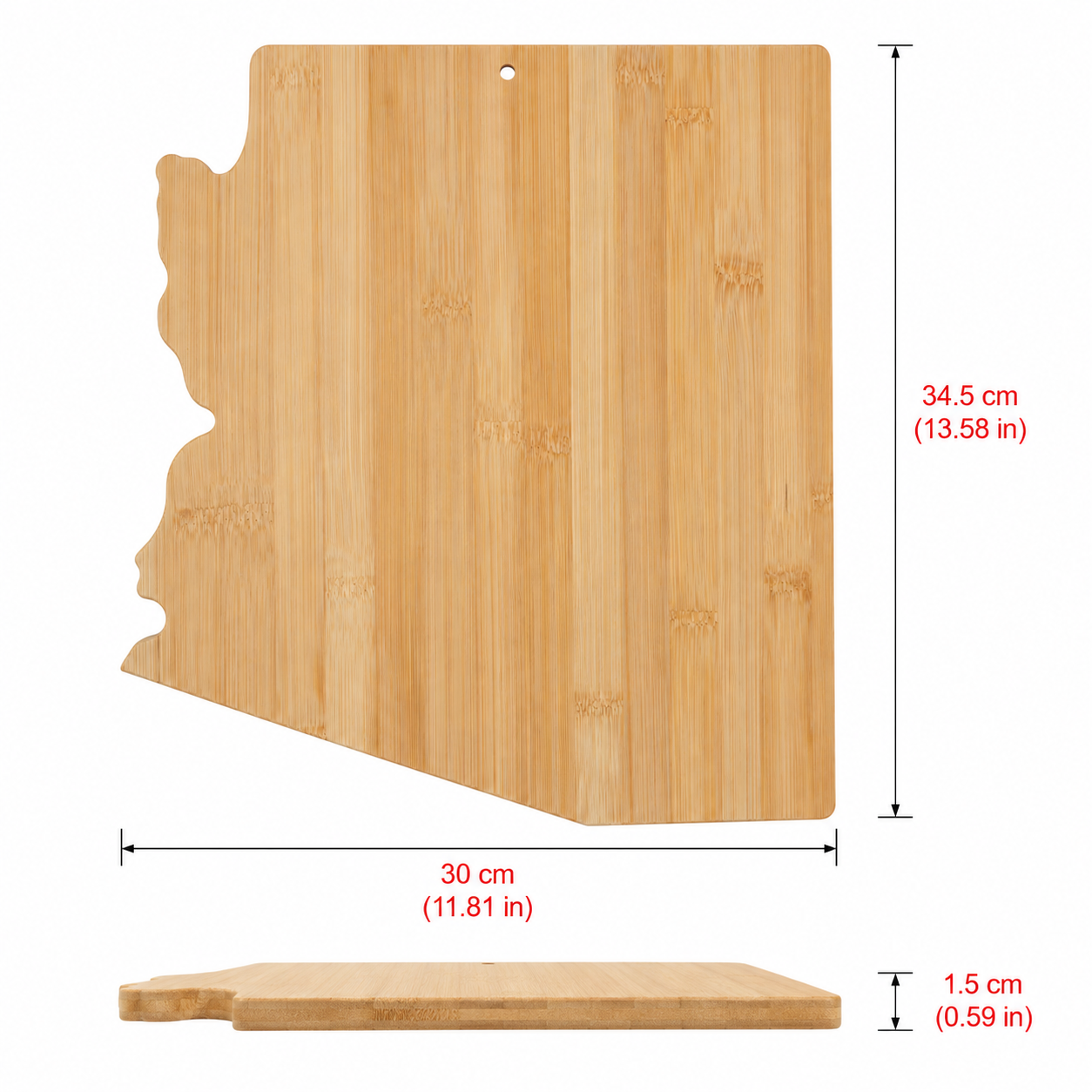 Arizona Map Shape Bamboo Charcuterie Board - Case of 12