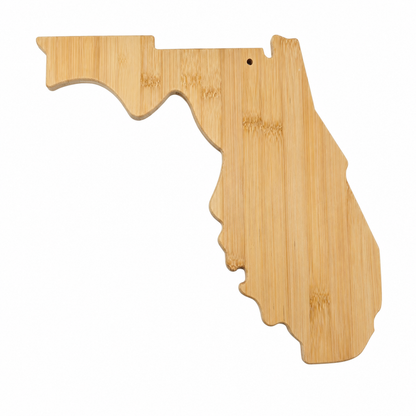 Florida Map Shape Bamboo Charcuterie Board - Case of 12