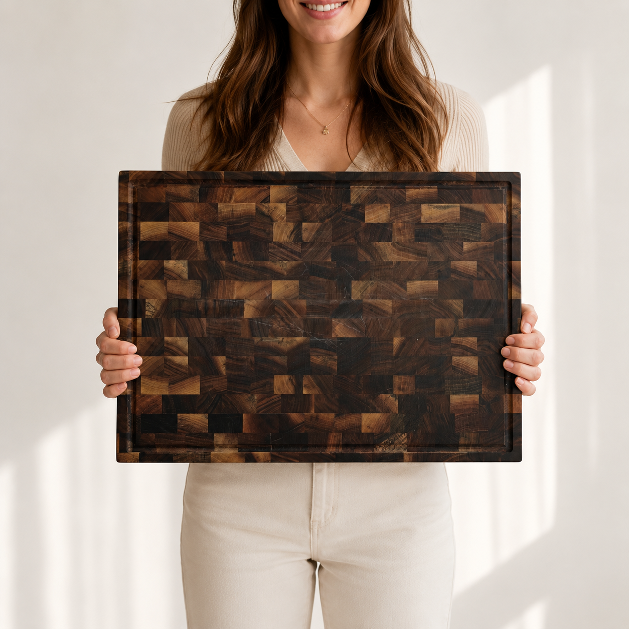 Black Walnut Wood End Grain Thick Chopping Block - Case of 6