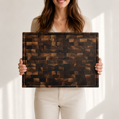 Black Walnut Wood End Grain Thick Chopping Block - Case of 6