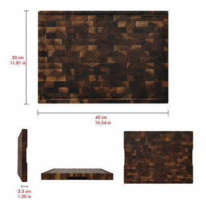Black Walnut Wood End Grain Thick Chopping Block - Case of 6