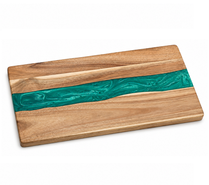 Acacia Wood Charcuterie Board with Epoxy Resin River - Case of 12