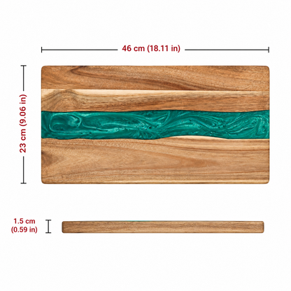 Acacia Wood Charcuterie Board with Epoxy Resin River - Case of 12