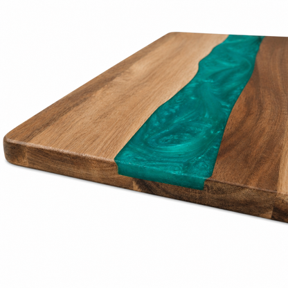 Acacia Wood Charcuterie Board with Epoxy Resin River - Case of 12