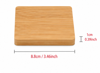 4 Pcs Square Bamboo Coaster Set - Case of 8