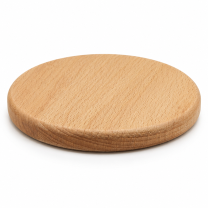 3.5 Inch Round Beech Wood Coaster - Case of 50