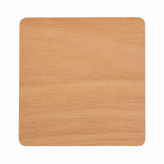 3.5 Inch Square Beech Wood Coaster - Case of 50