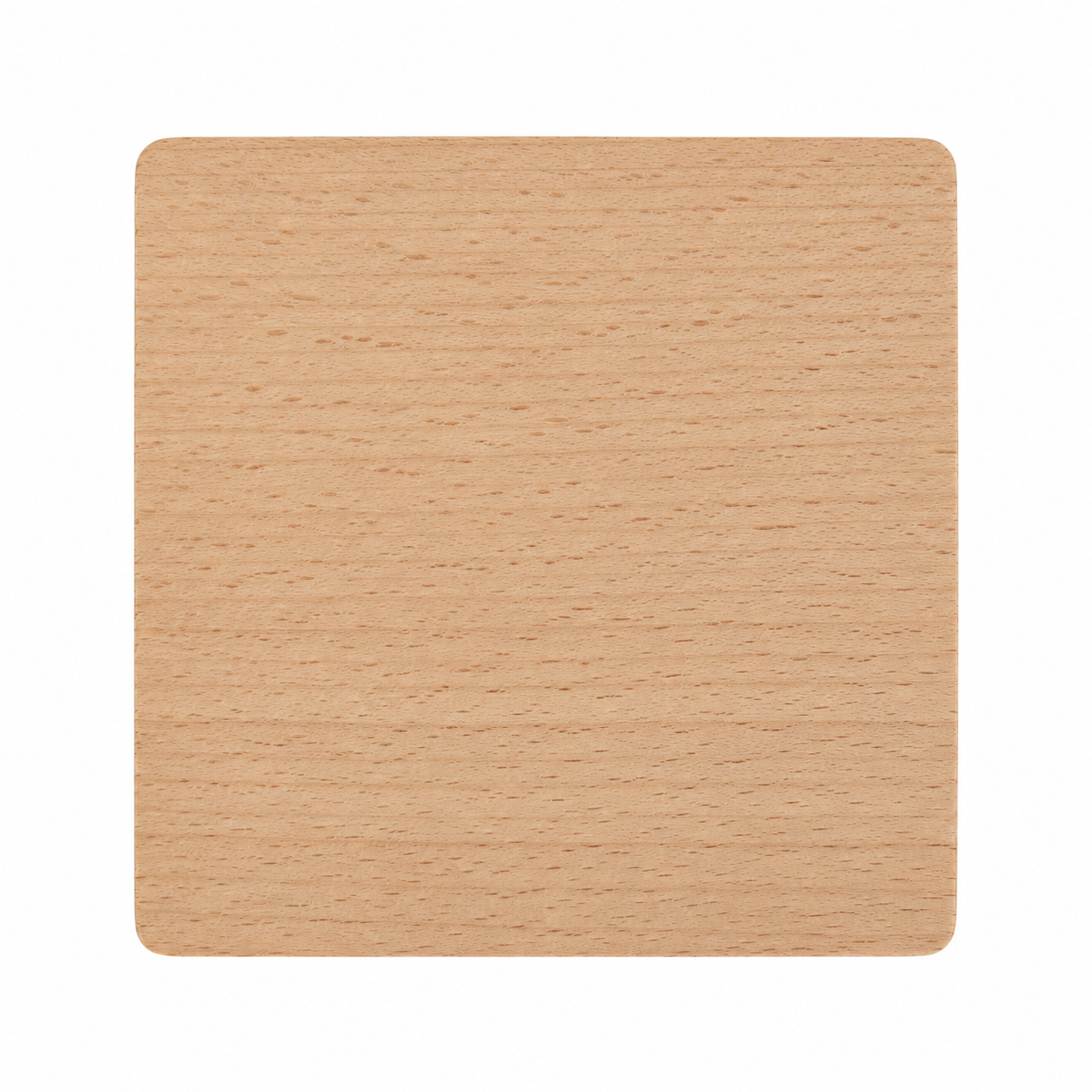 4 Inch Square Beech Wood Coaster - Case of 50