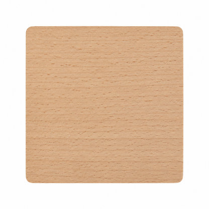 4 Inch Square Beech Wood Coaster - Case of 50