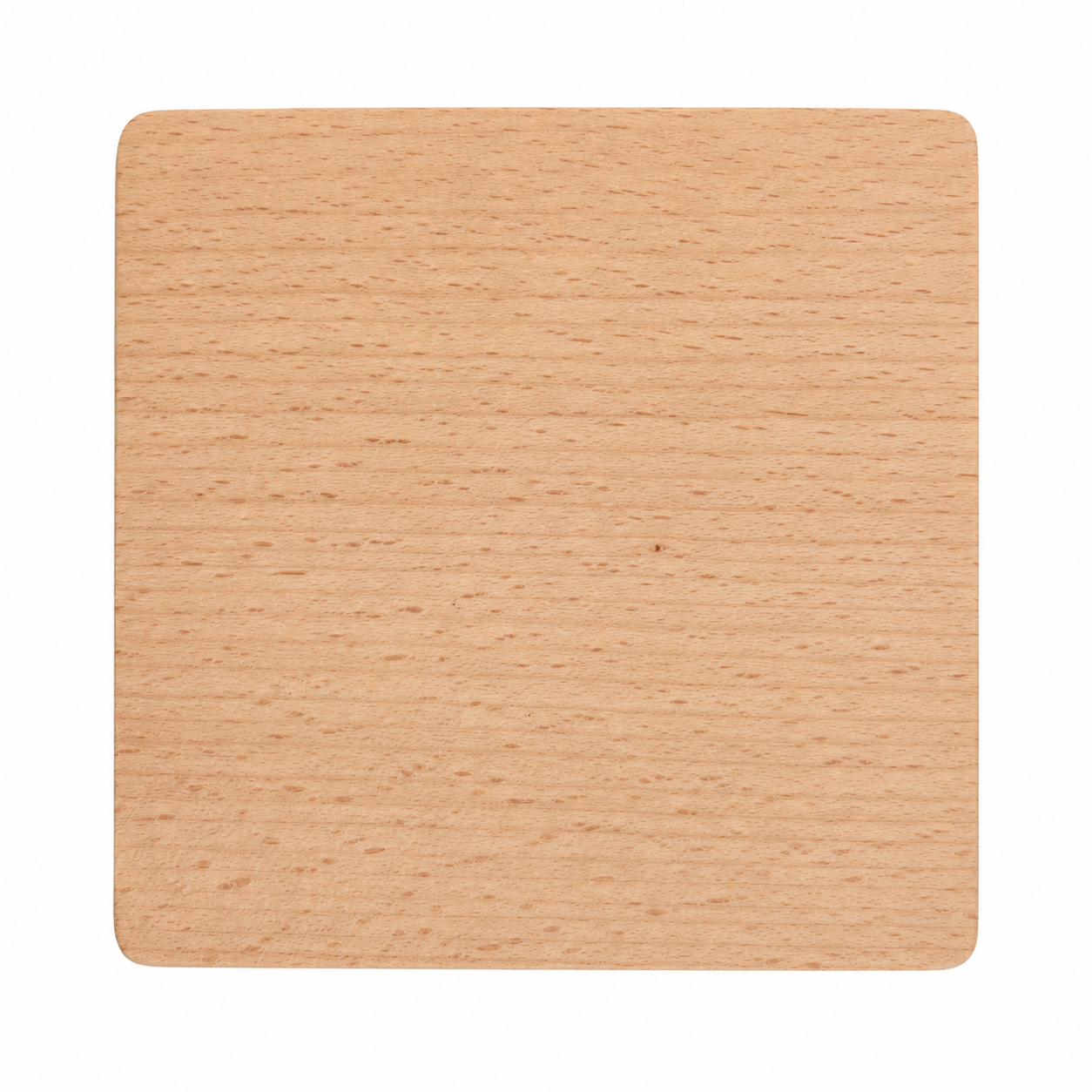 4 Inch Square Beech Wood Coaster - Case of 50