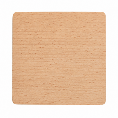 4 Inch Square Beech Wood Coaster - Case of 50